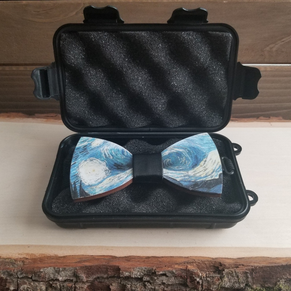 Mens Kids WOOD - Van Gogh Bow Tie Wooden